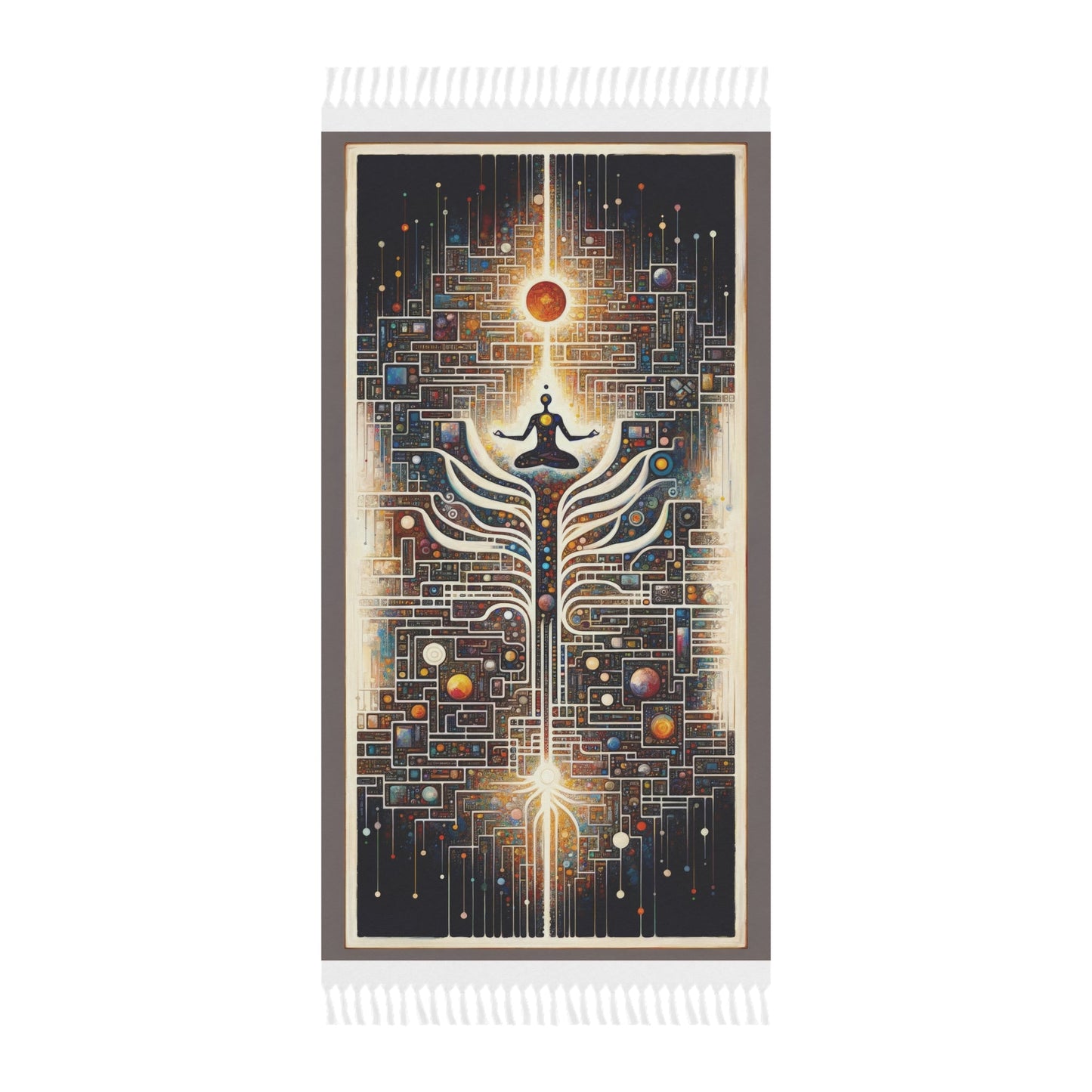 Syncing Silicon Spirituality Boho Beach Cloth - ATUH.ART