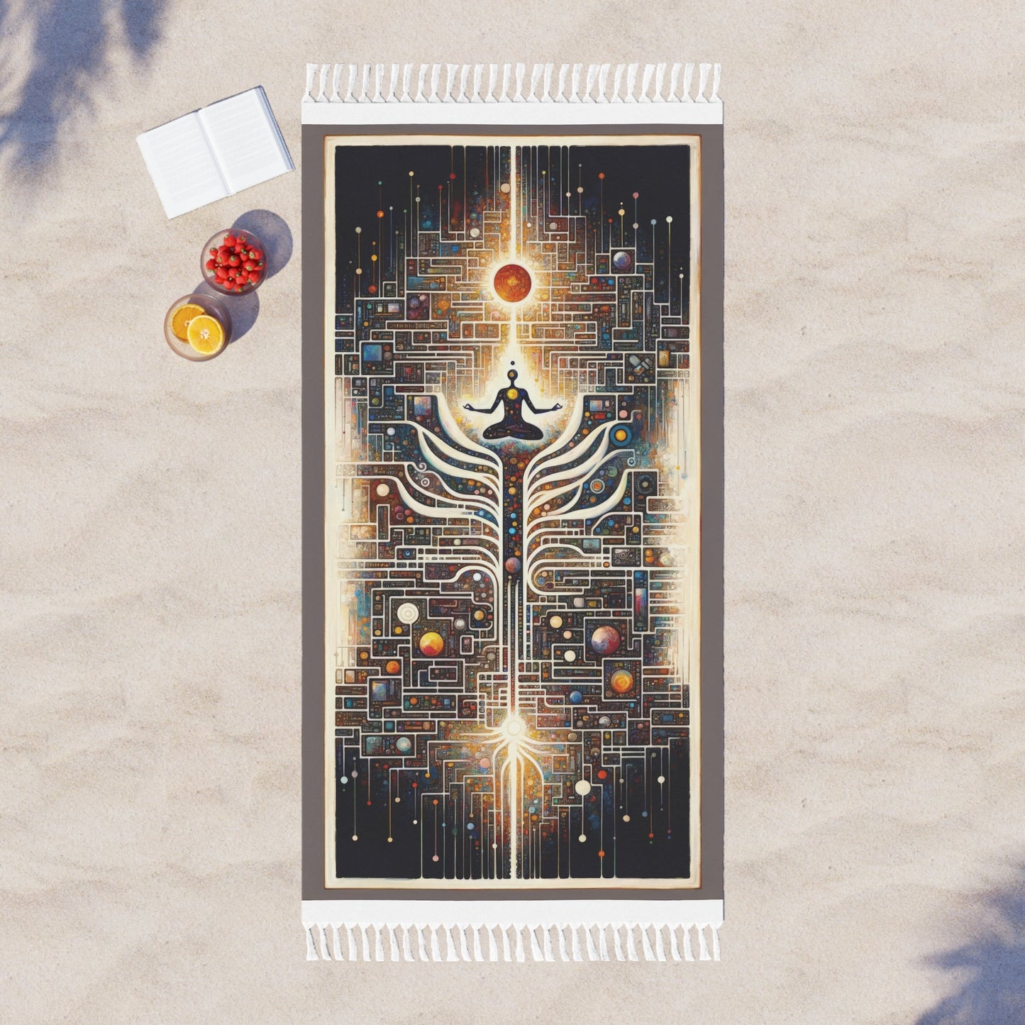 Syncing Silicon Spirituality Boho Beach Cloth - ATUH.ART
