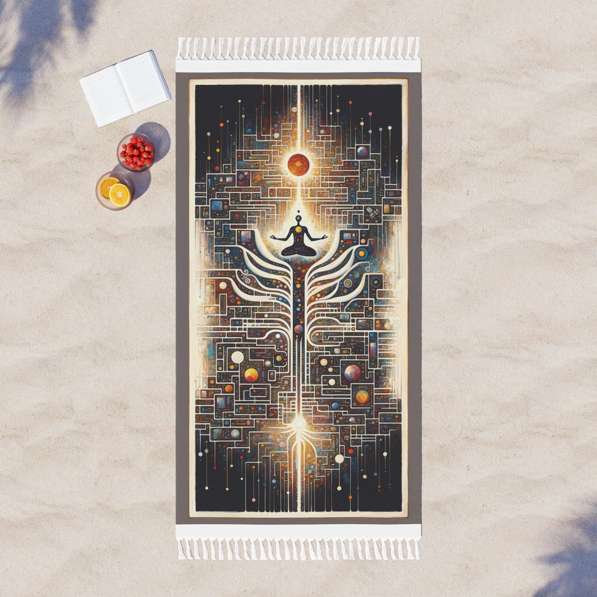 Syncing Silicon Spirituality Boho Beach Cloth - ATUH.ART