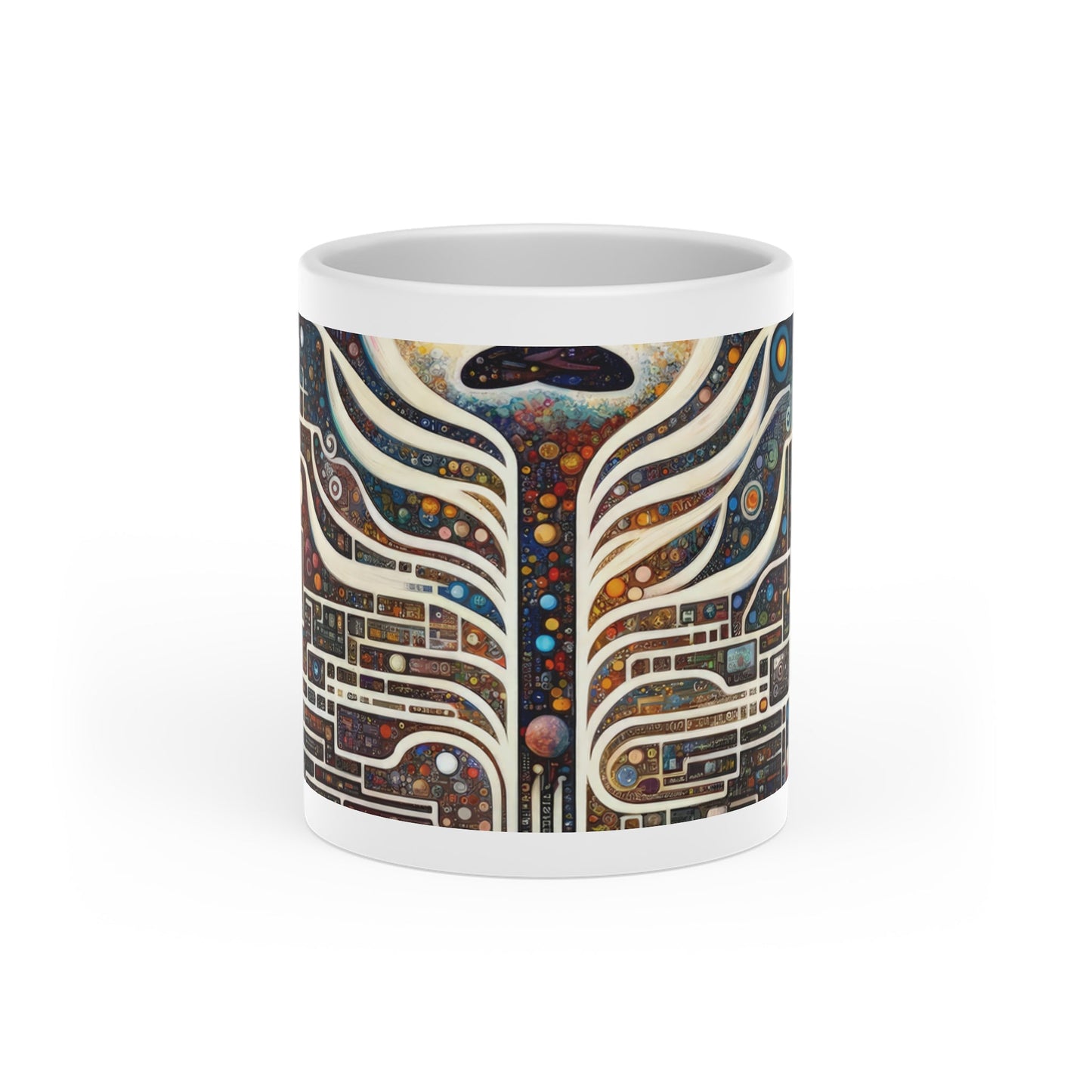 Syncing Silicon Spirituality Heart-Shaped Mug - ATUH.ART