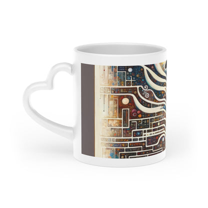 Syncing Silicon Spirituality Heart-Shaped Mug - ATUH.ART