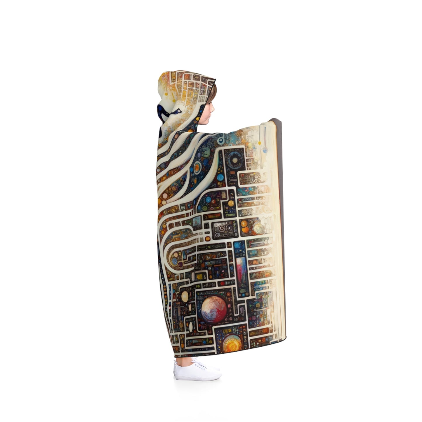 Syncing Silicon Spirituality Hooded Blanket - ATUH.ART