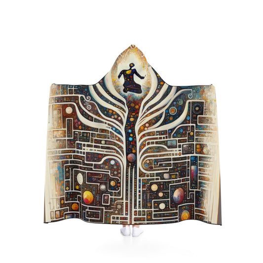 Syncing Silicon Spirituality Hooded Blanket - ATUH.ART
