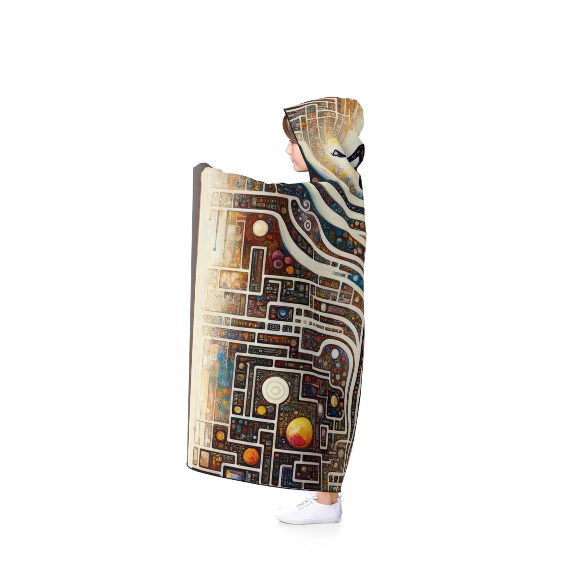 Syncing Silicon Spirituality Hooded Blanket - ATUH.ART