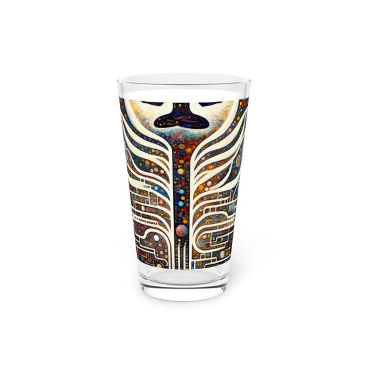 Syncing Silicon Spirituality Pint Glass, 16oz - ATUH.ART