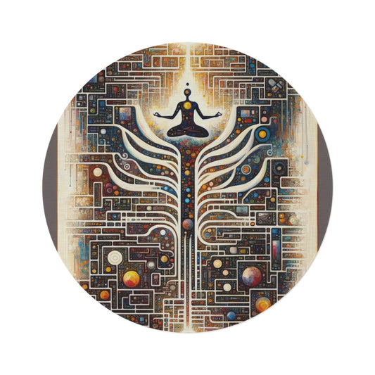 Syncing Silicon Spirituality Round Rug - ATUH.ART