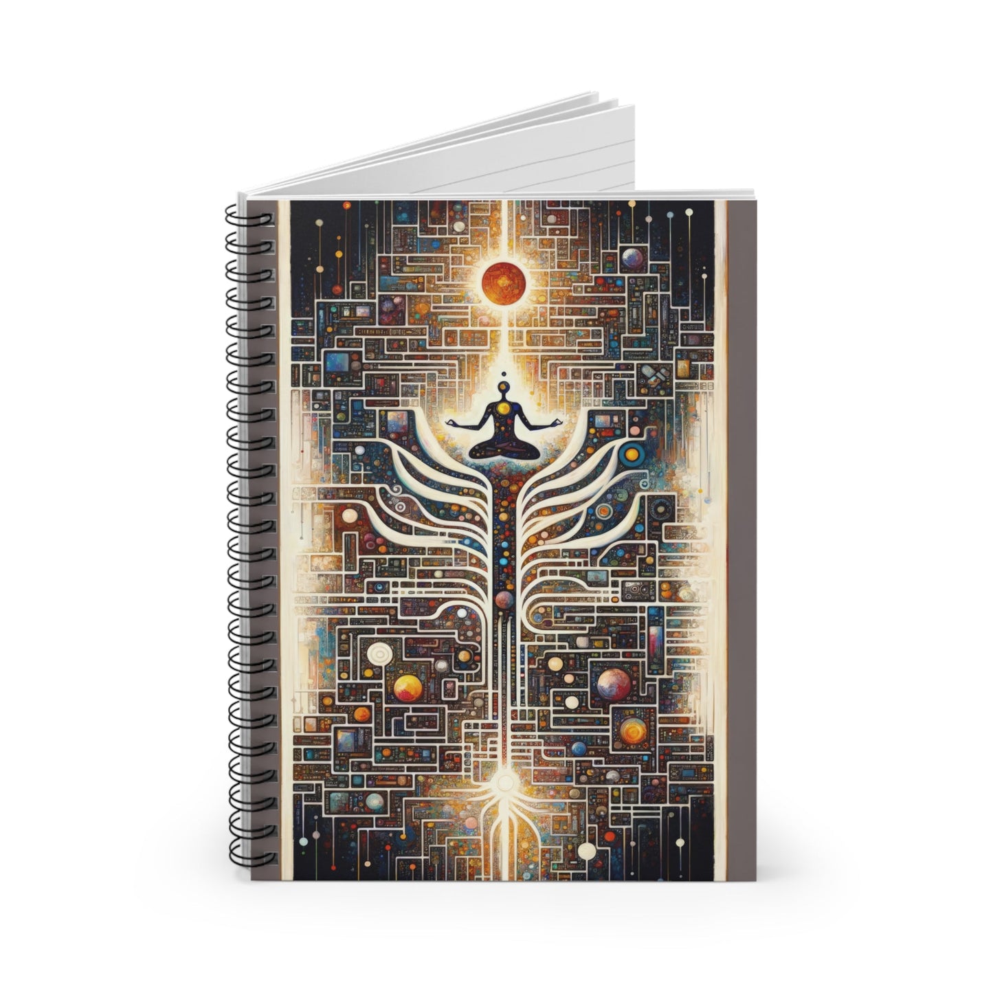 Syncing Silicon Spirituality Spiral Notebook - Ruled Line - ATUH.ART