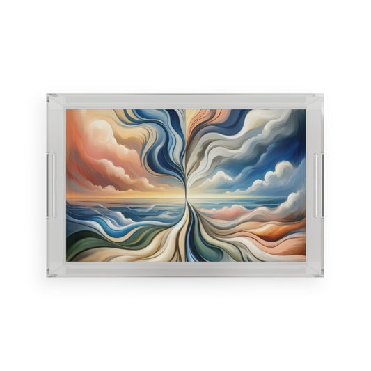 Tachism Confluence Harmony Acrylic Serving Tray - ATUH.ART