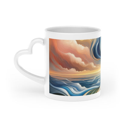 Tachism Confluence Harmony Heart-Shaped Mug - ATUH.ART