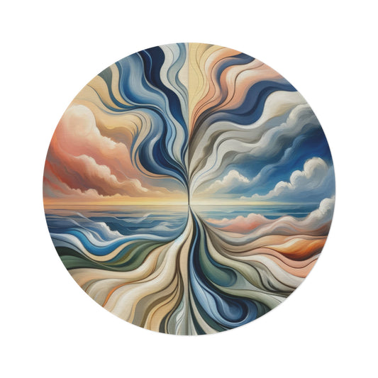 Tachism Confluence Harmony Round Rug - ATUH.ART