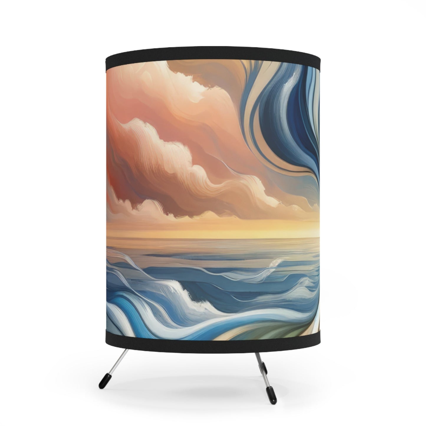 Tachism Confluence Harmony Tripod Lamp with High-Res Printed Shade, US\CA plug - ATUH.ART