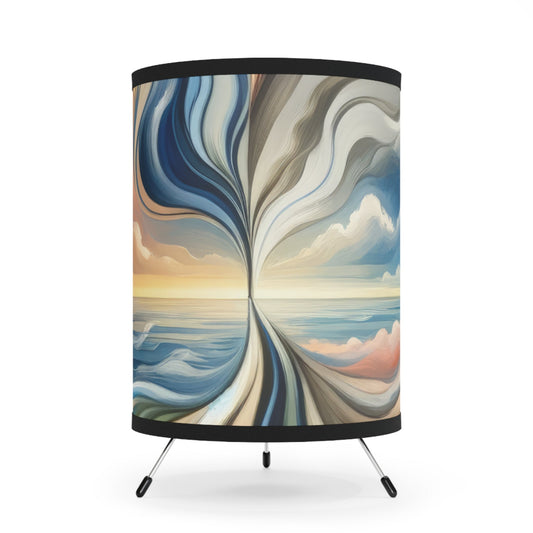 Tachism Confluence Harmony Tripod Lamp with High-Res Printed Shade, US\CA plug - ATUH.ART