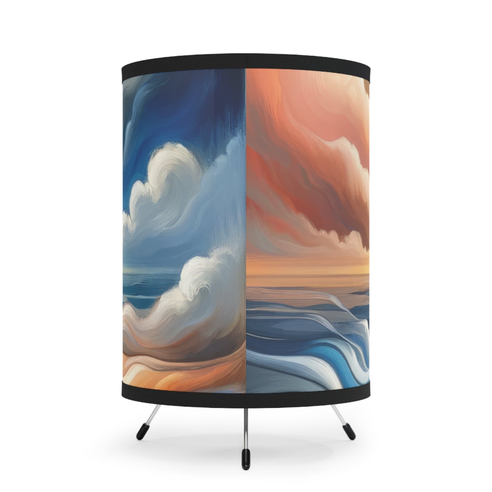 Tachism Confluence Harmony Tripod Lamp with High-Res Printed Shade, US\CA plug - ATUH.ART