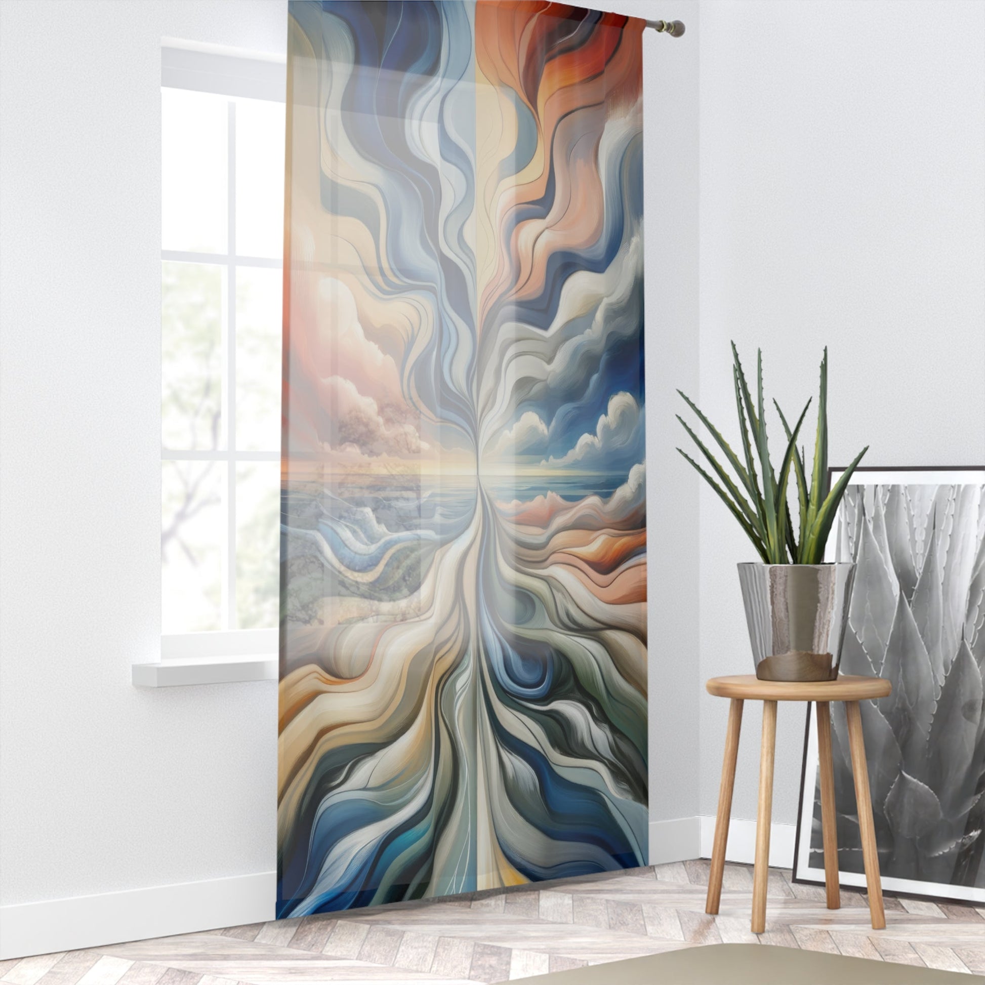 Tachism Confluence Harmony Window Curtain - ATUH.ART