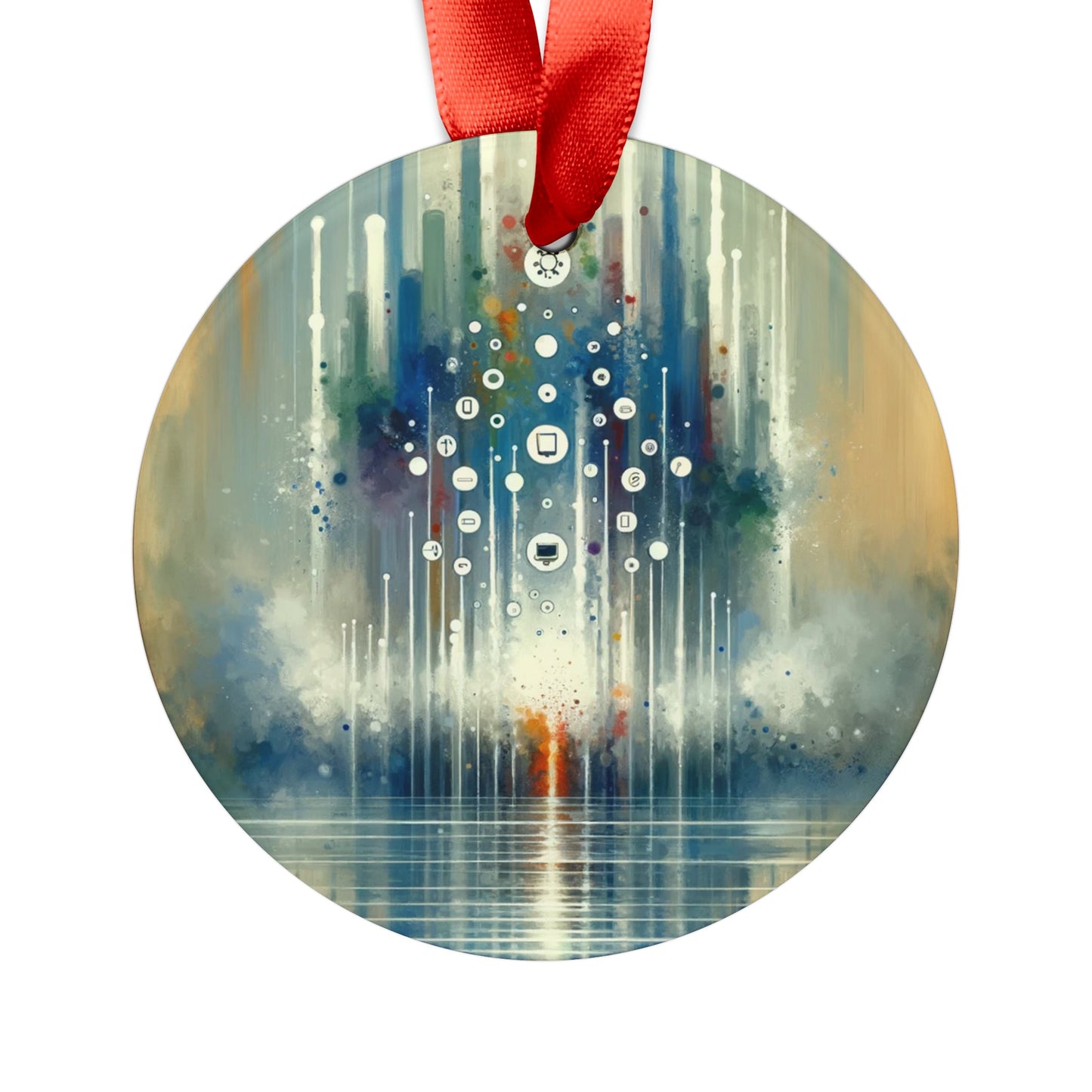 Tachism Digital Escape Acrylic Ornament with Ribbon - ATUH.ART