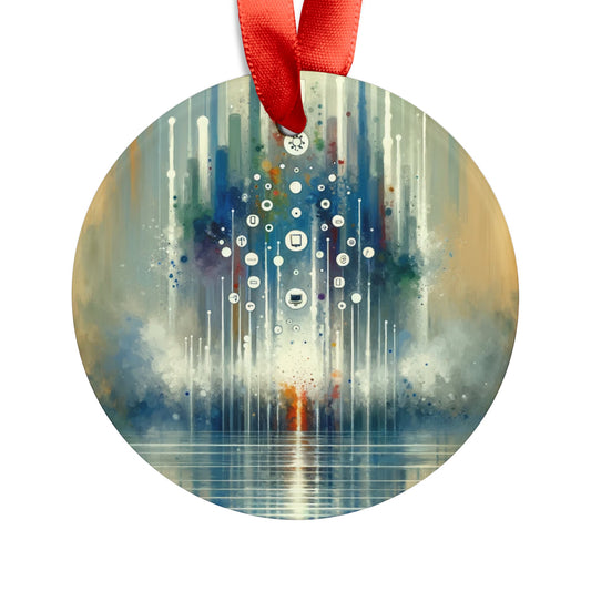 Tachism Digital Escape Acrylic Ornament with Ribbon - ATUH.ART