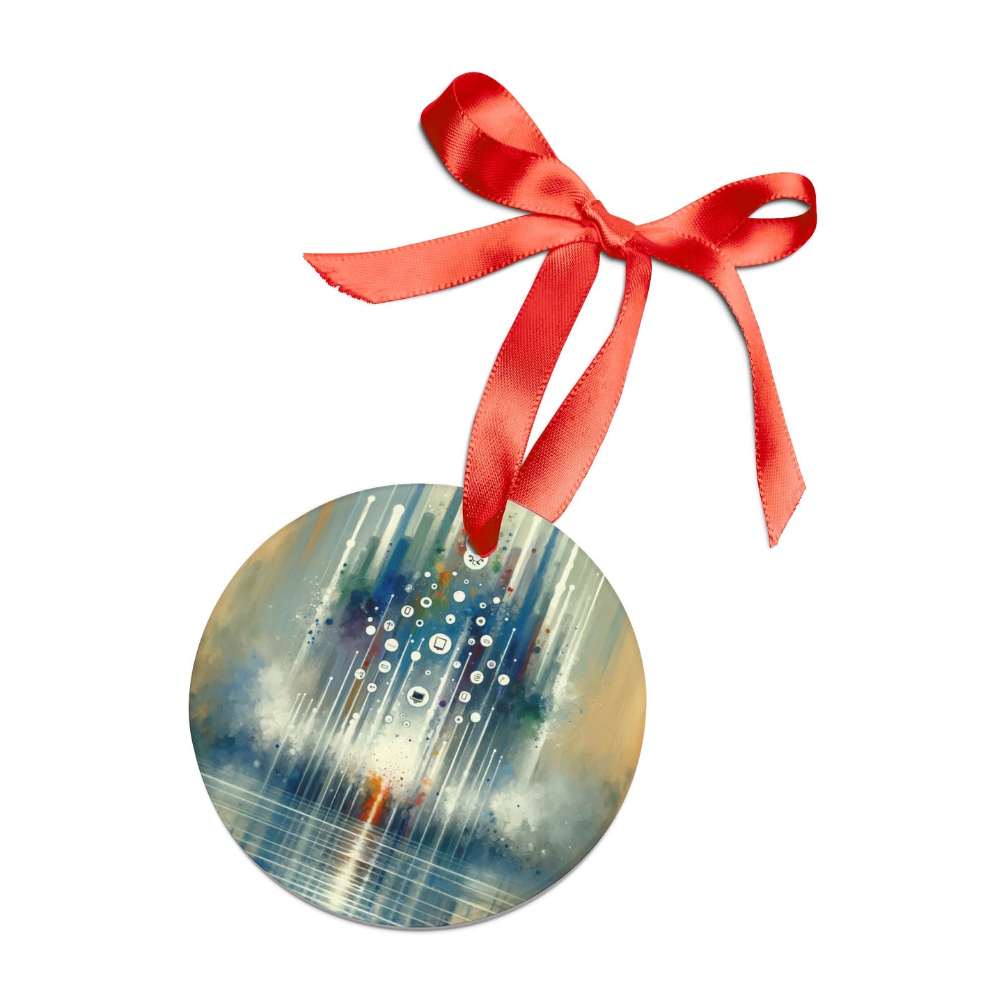 Tachism Digital Escape Acrylic Ornament with Ribbon - ATUH.ART