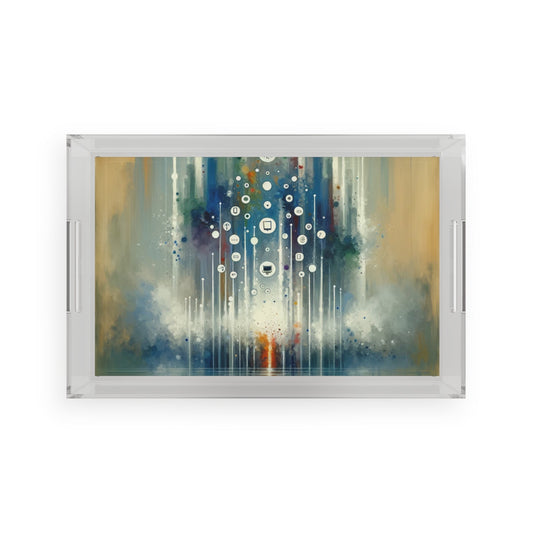Tachism Digital Escape Acrylic Serving Tray - ATUH.ART