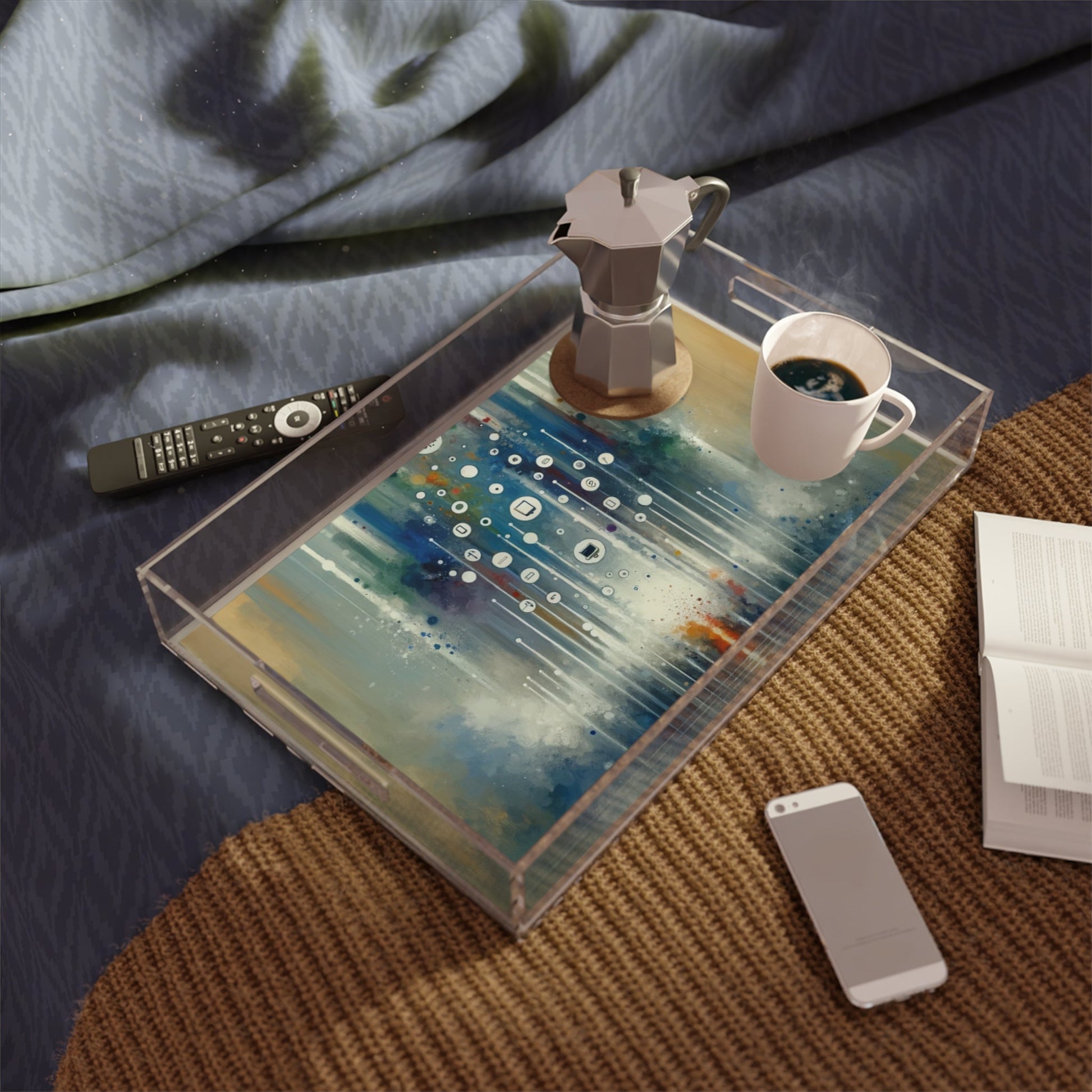 Tachism Digital Escape Acrylic Serving Tray - ATUH.ART