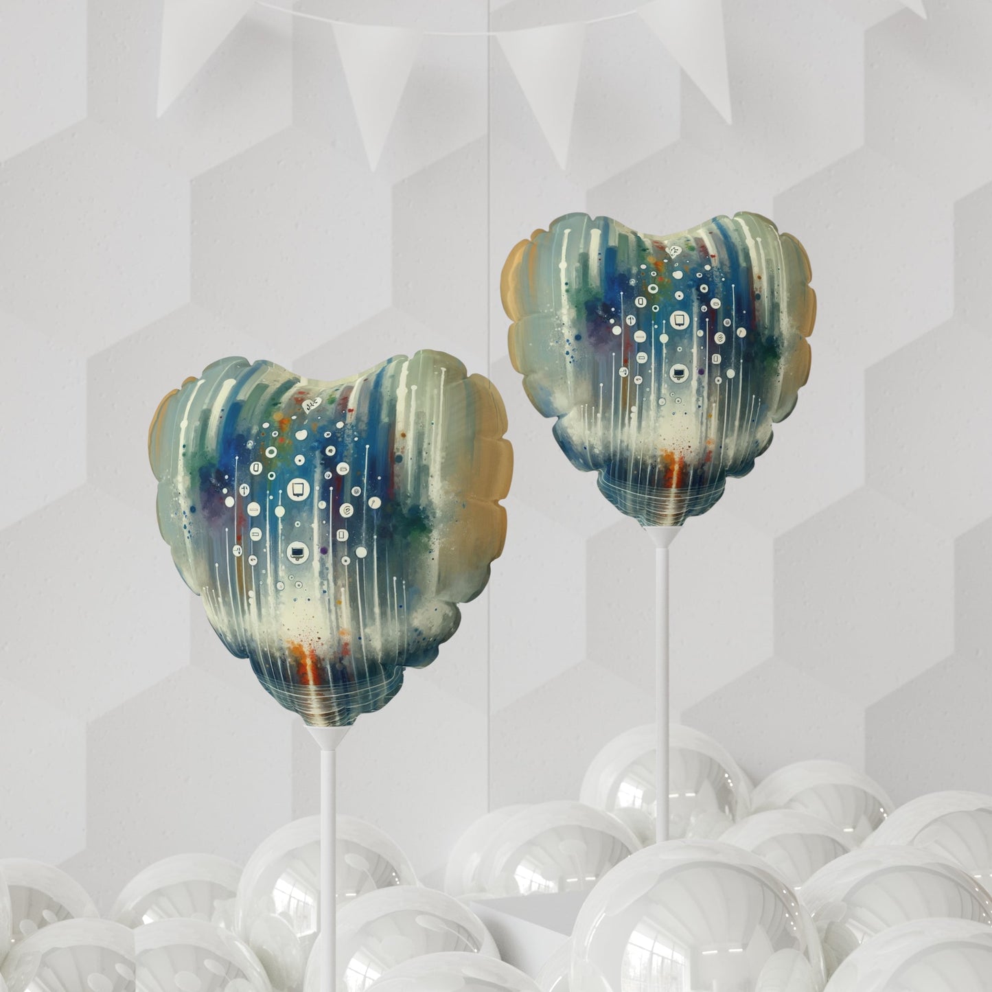 Tachism Digital Escape Balloon (Round and Heart-shaped), 11" - ATUH.ART