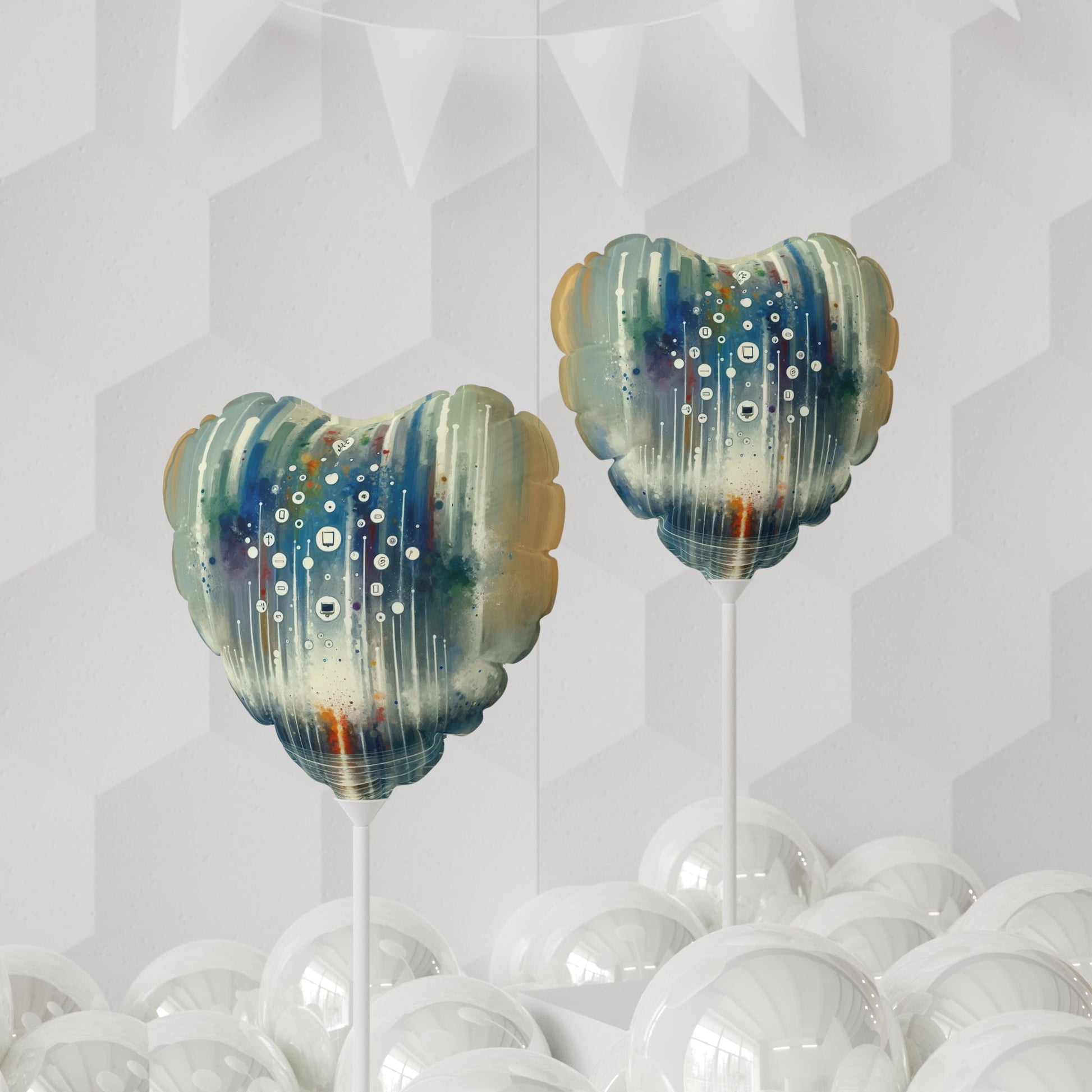 Tachism Digital Escape Balloon (Round and Heart-shaped), 11" - ATUH.ART