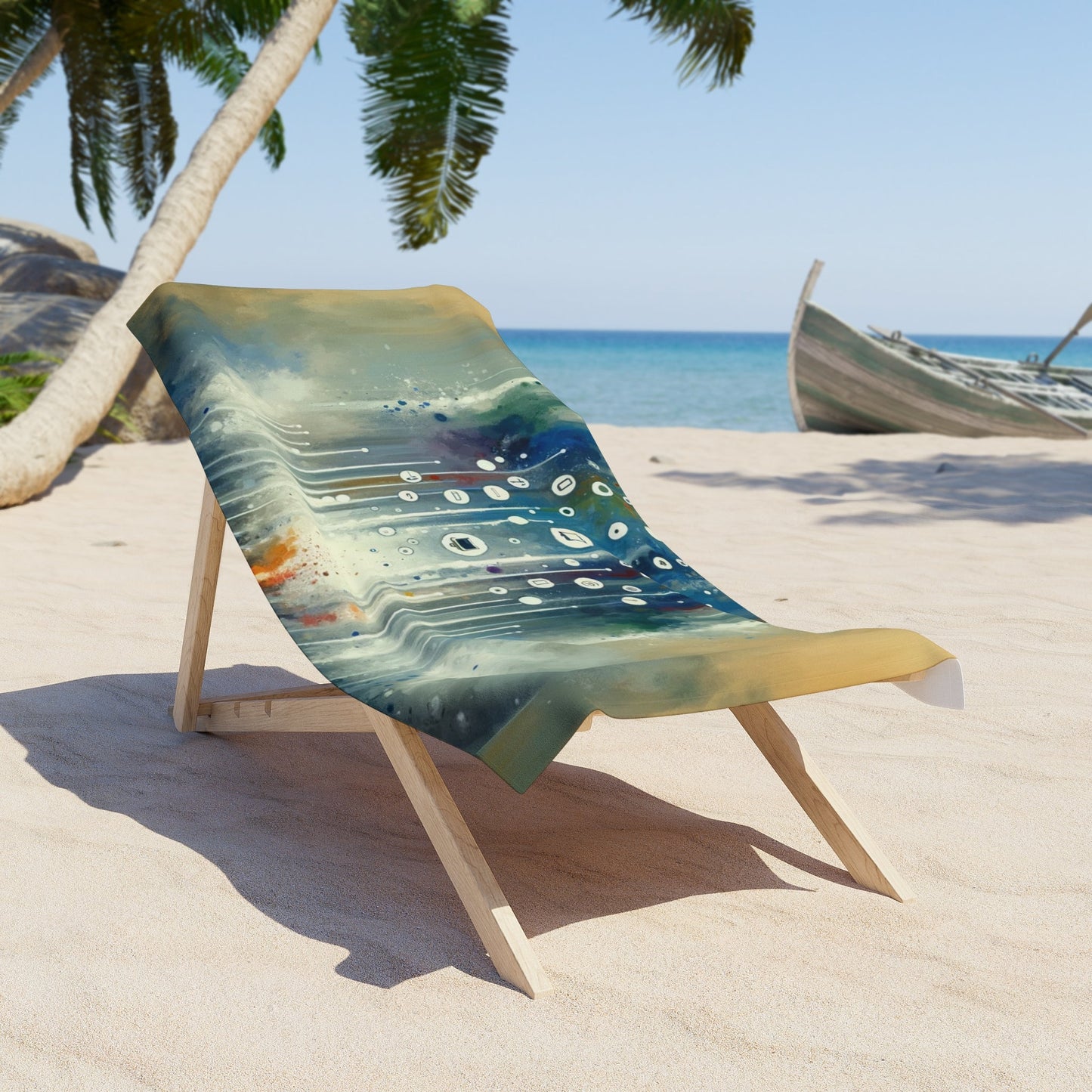 Tachism Digital Escape Beach Towel - ATUH.ART