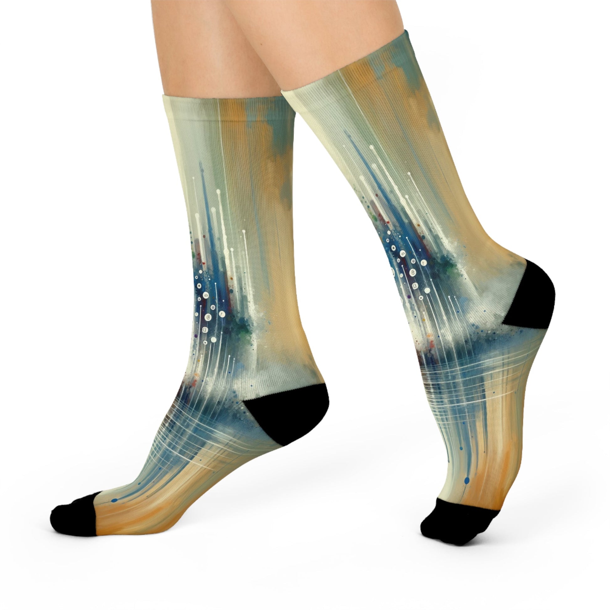 Tachism Digital Escape Cushioned Crew Socks - ATUH.ART