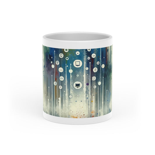 Tachism Digital Escape Heart-Shaped Mug - ATUH.ART