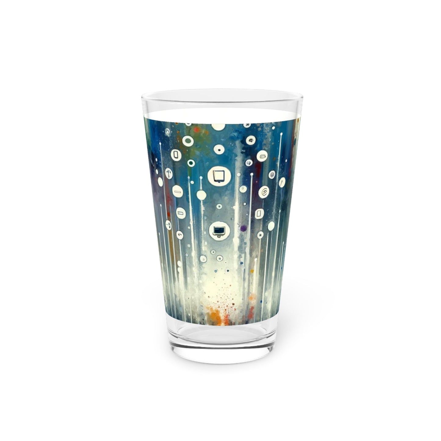 Tachism Digital Escape Pint Glass, 16oz - ATUH.ART