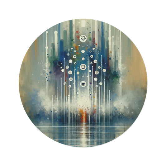 Tachism Digital Escape Round Rug - ATUH.ART