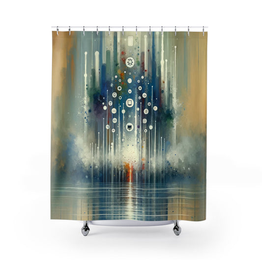 Tachism Digital Escape Shower Curtains - ATUH.ART