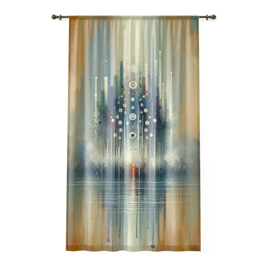 Tachism Digital Escape Window Curtain - ATUH.ART