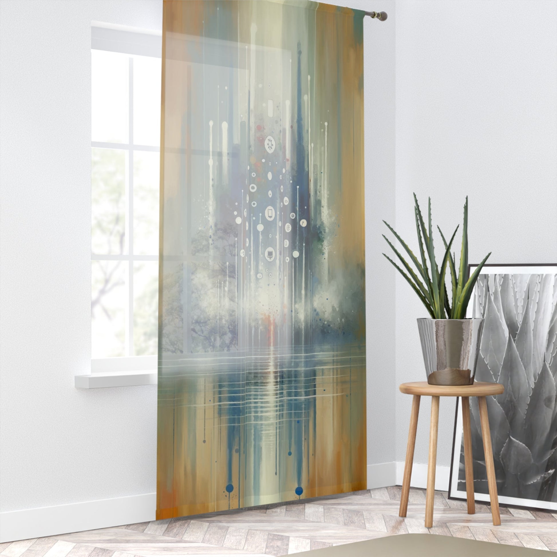 Tachism Digital Escape Window Curtain - ATUH.ART