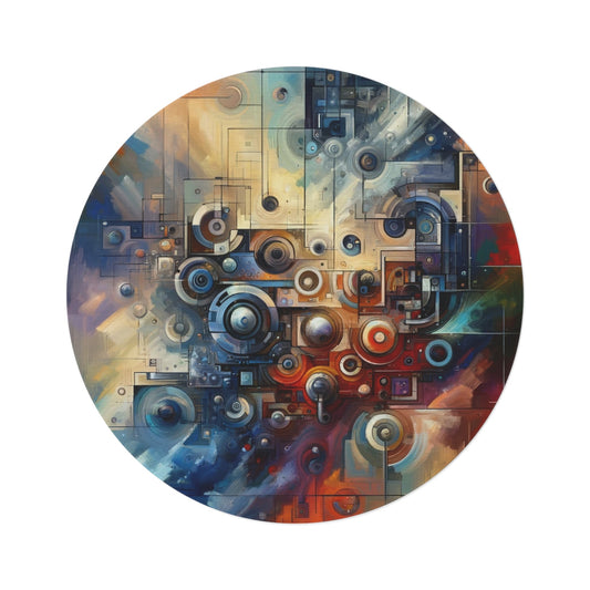 Tech Gratitude Fusion Round Rug - ATUH.ART