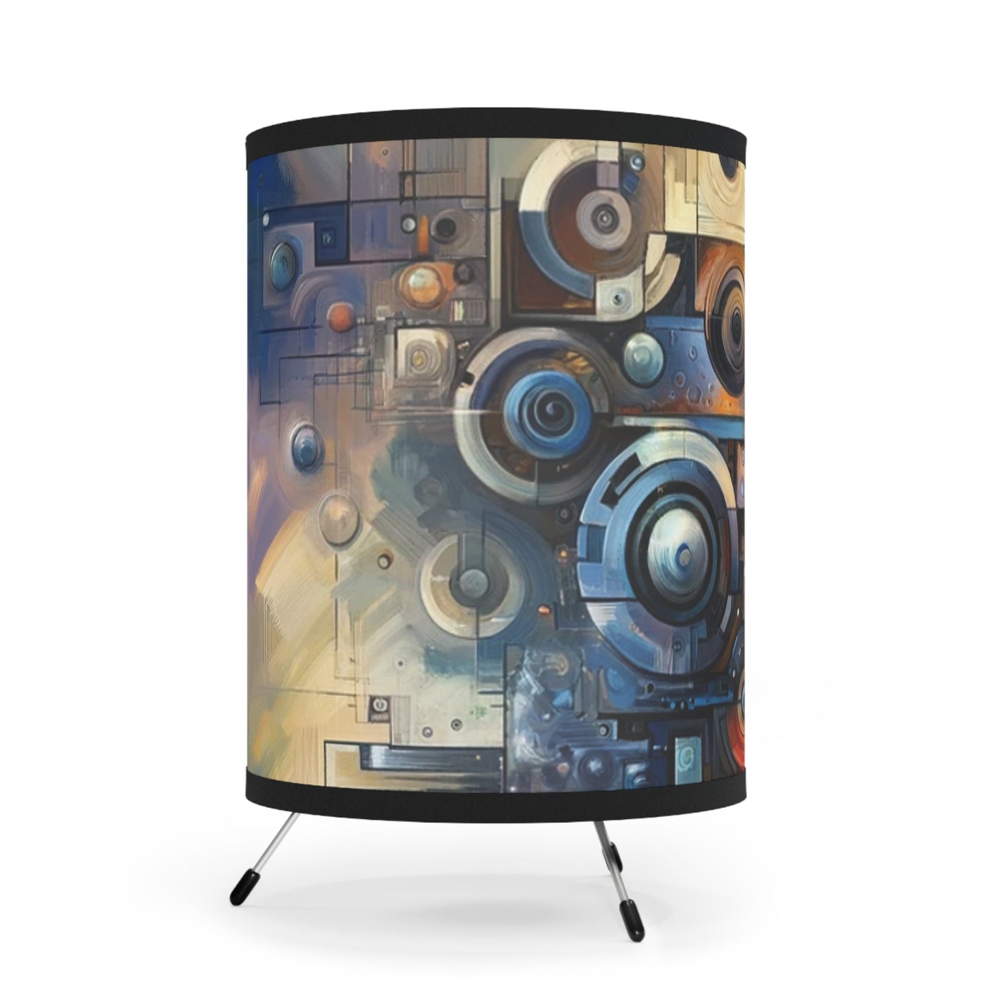 Tech Gratitude Fusion Tripod Lamp with High-Res Printed Shade, US\CA plug - ATUH.ART