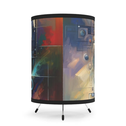 Tech Gratitude Fusion Tripod Lamp with High-Res Printed Shade, US\CA plug - ATUH.ART