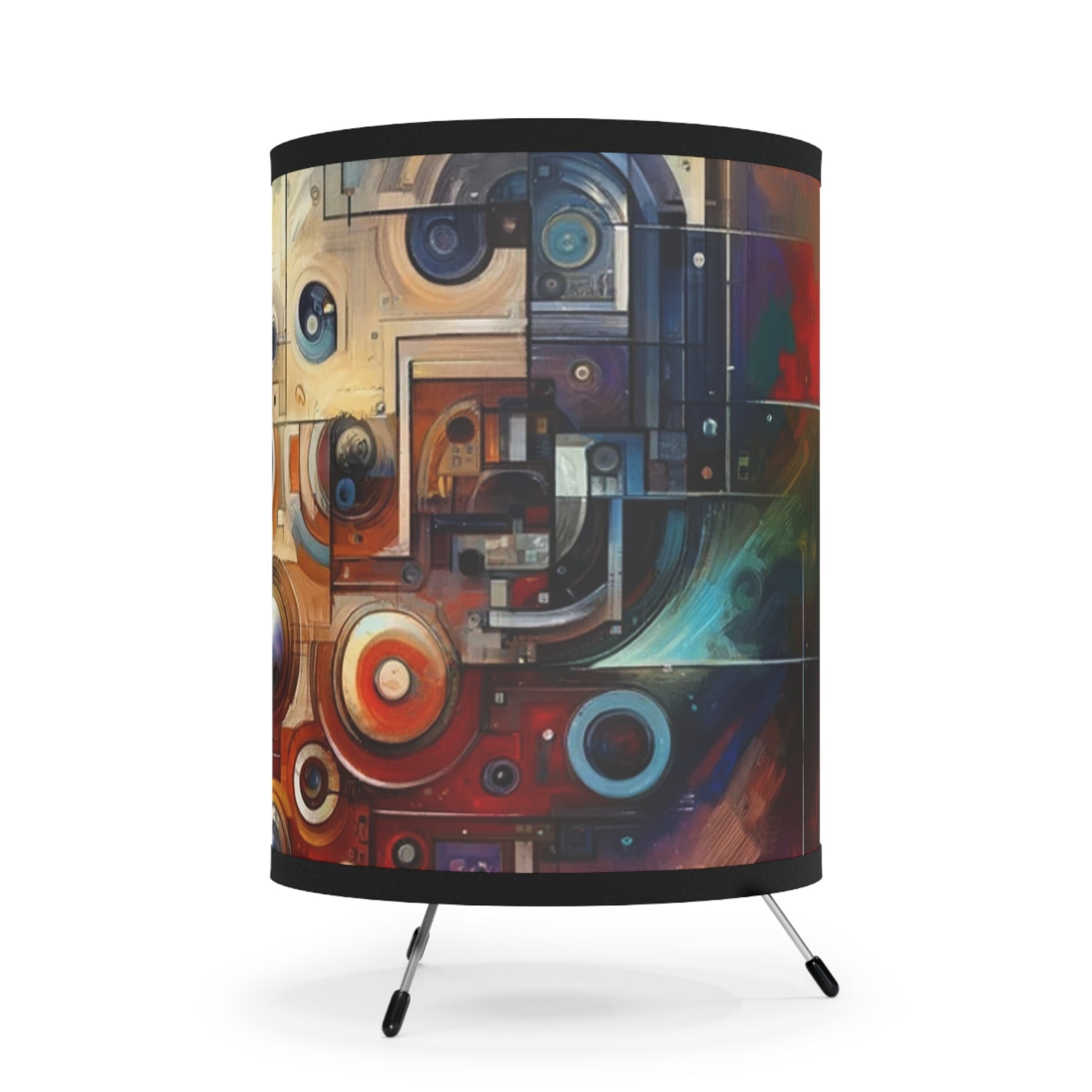 Tech Gratitude Fusion Tripod Lamp with High-Res Printed Shade, US\CA plug - ATUH.ART