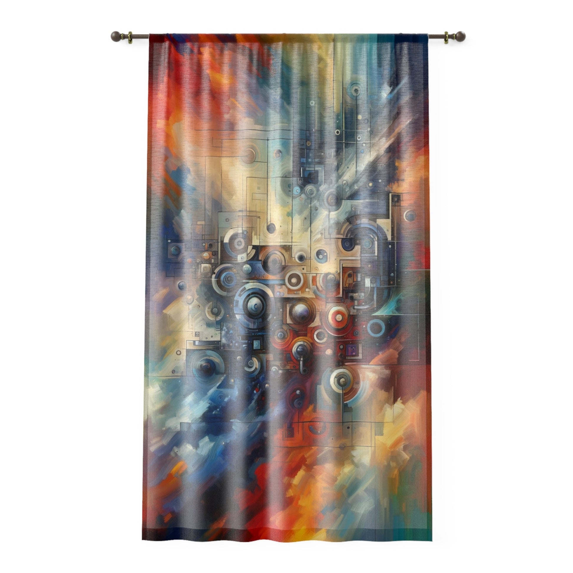 Tech Gratitude Fusion Window Curtain - ATUH.ART