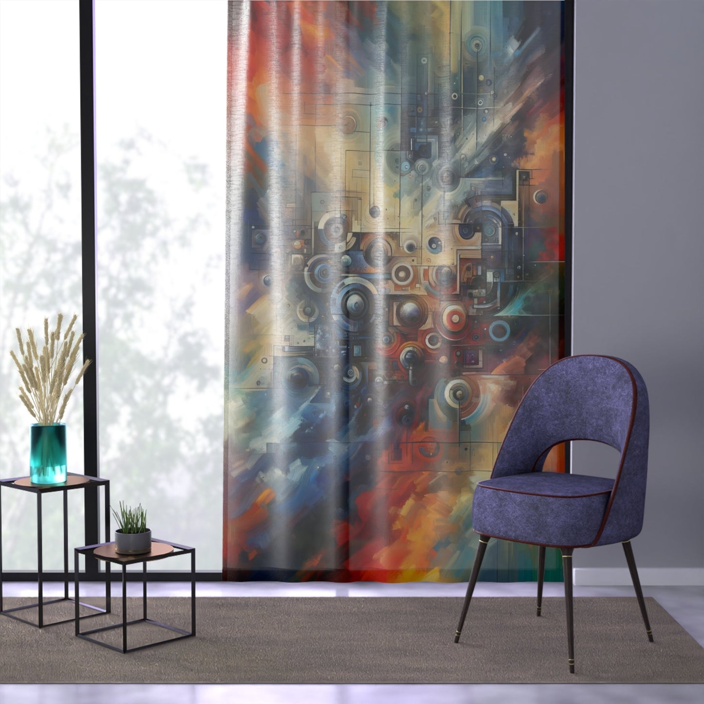 Tech Gratitude Fusion Window Curtain - ATUH.ART