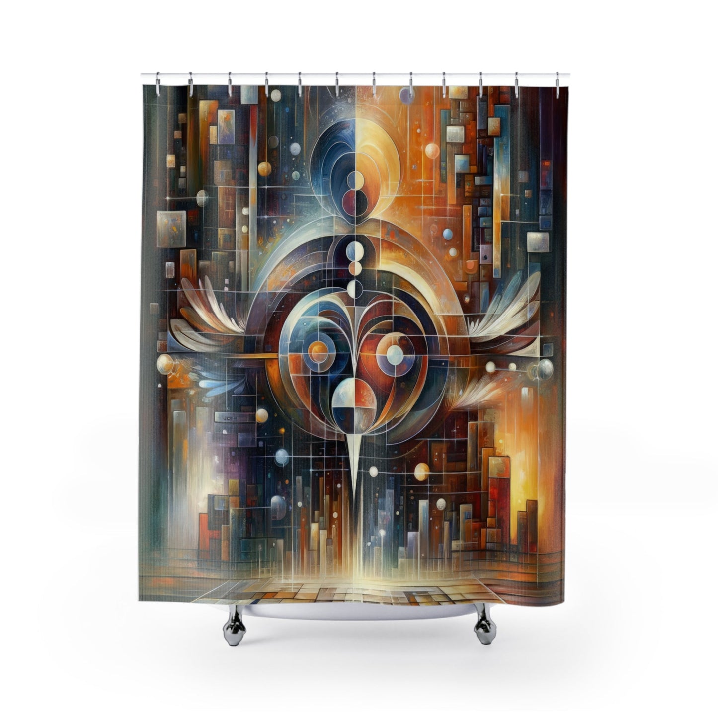 Tech Spirit Balance Shower Curtains - ATUH.ART