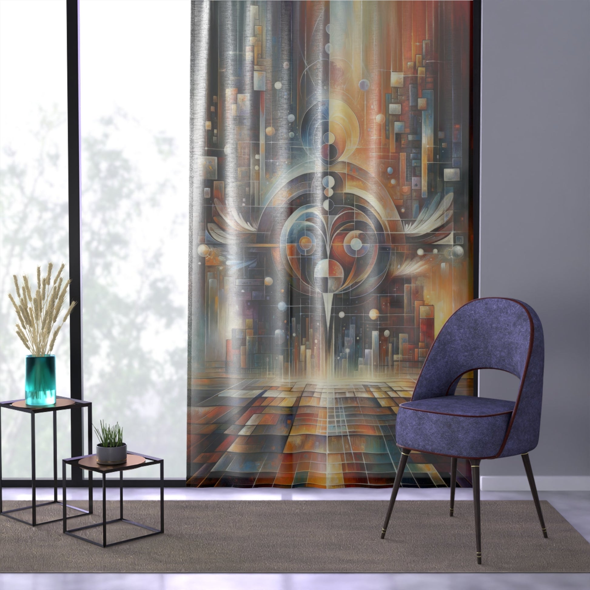 Tech Spirit Balance Window Curtain - ATUH.ART