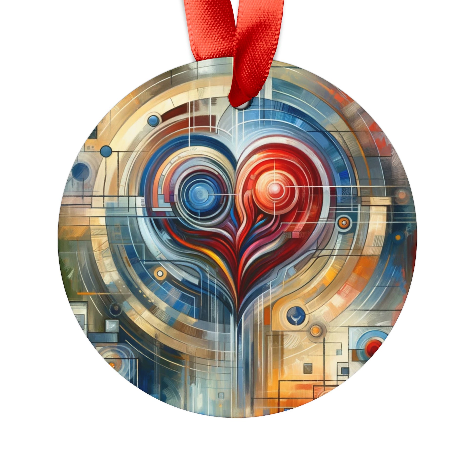 Techno Heart Harmony Acrylic Ornament with Ribbon - ATUH.ART