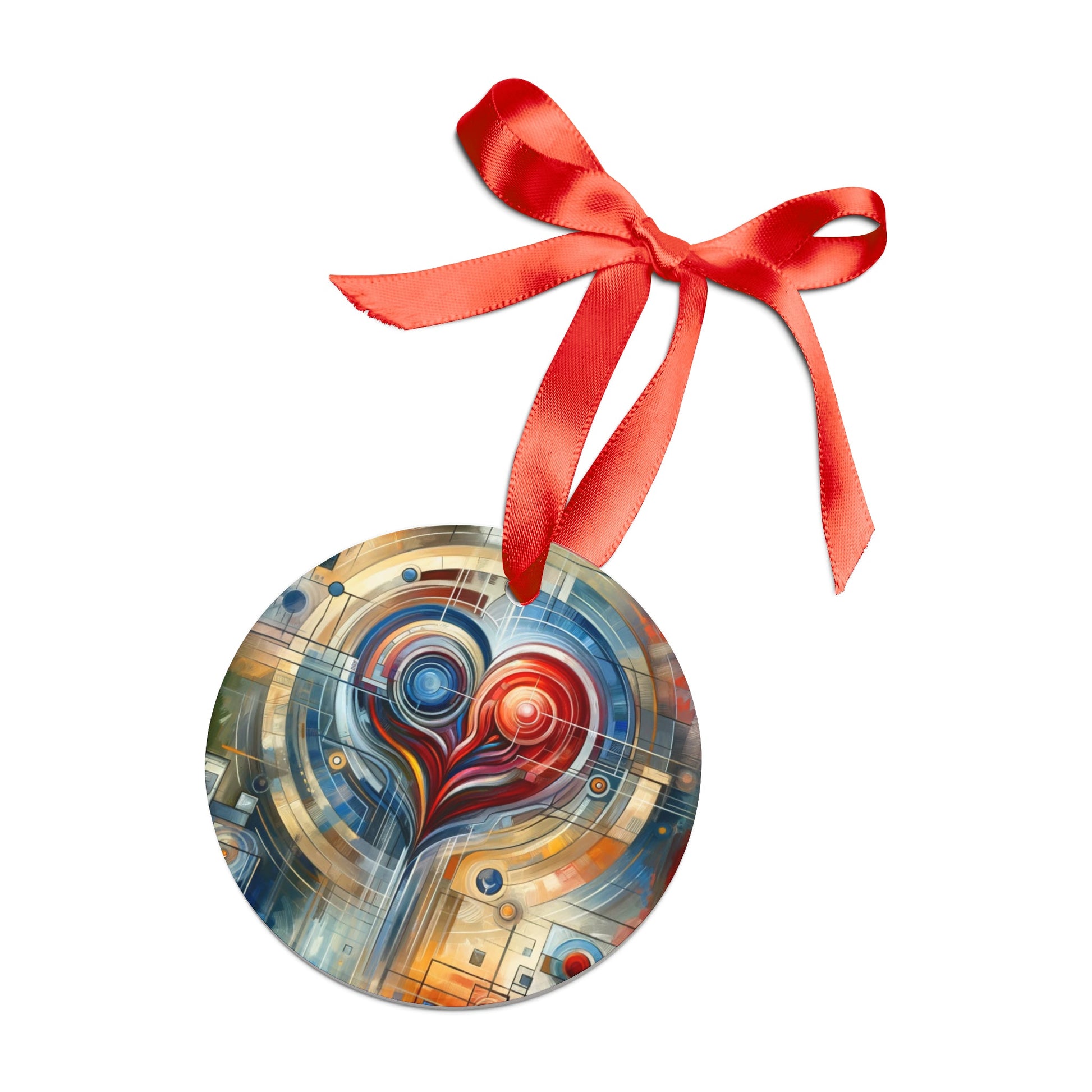 Techno Heart Harmony Acrylic Ornament with Ribbon - ATUH.ART