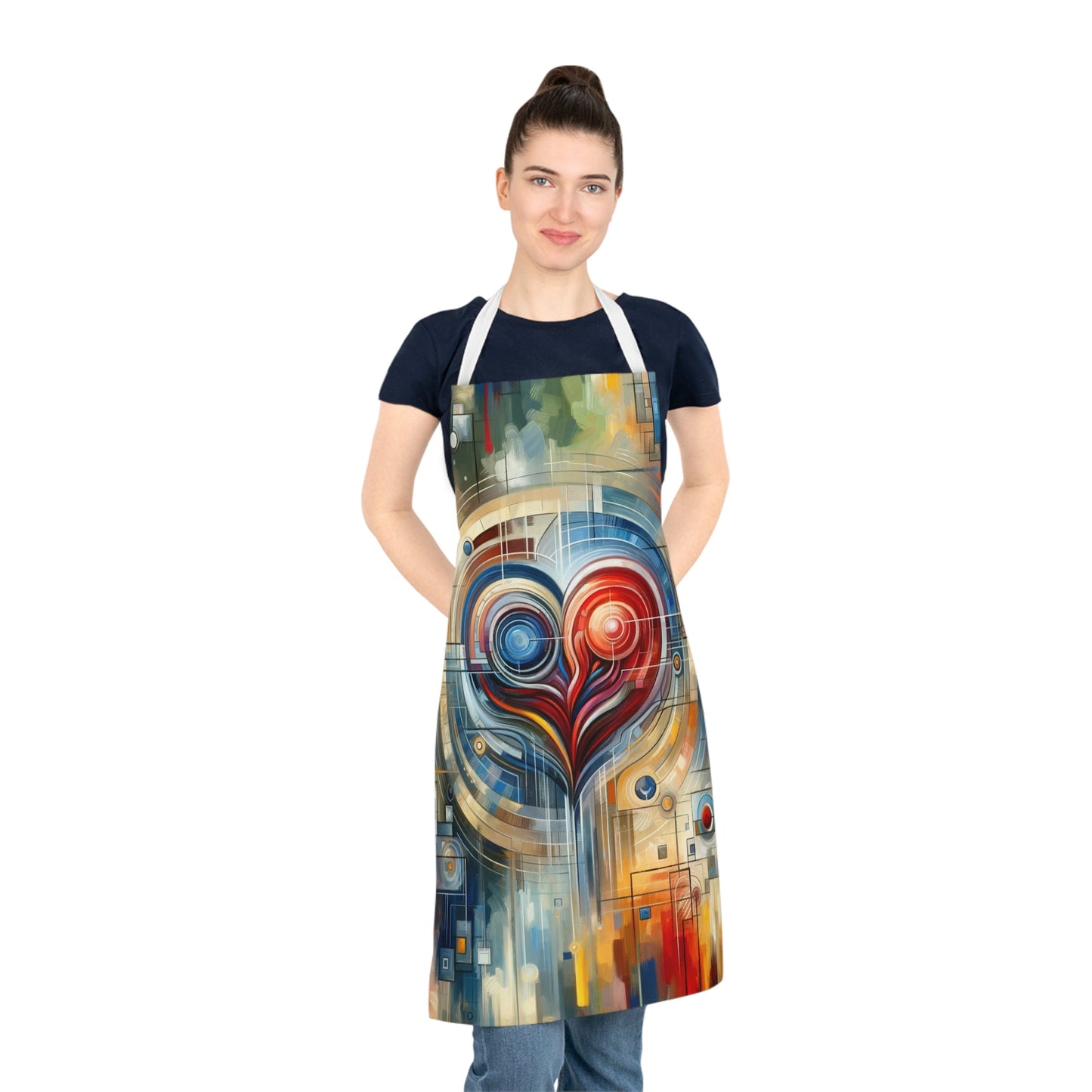Techno Heart Harmony Adult Apron (AOP) - ATUH.ART