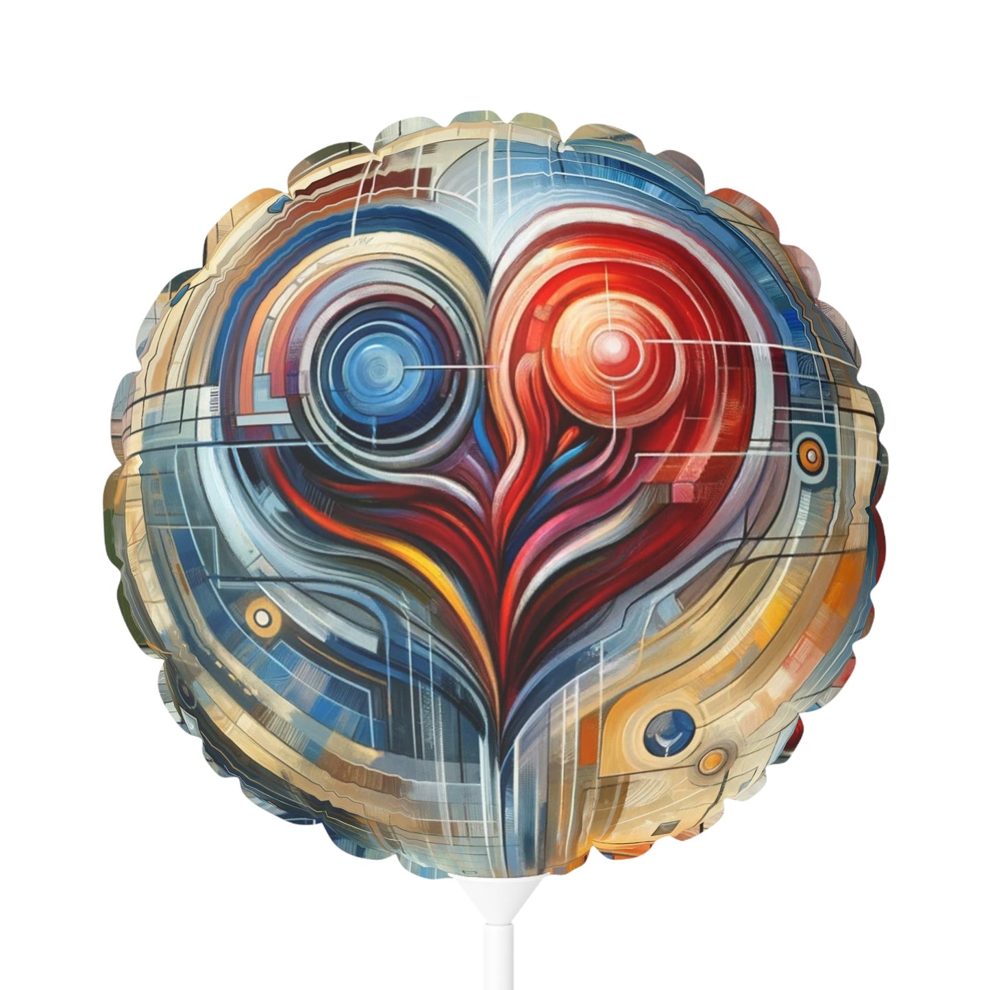 Techno Heart Harmony Balloon (Round and Heart-shaped), 11" - ATUH.ART