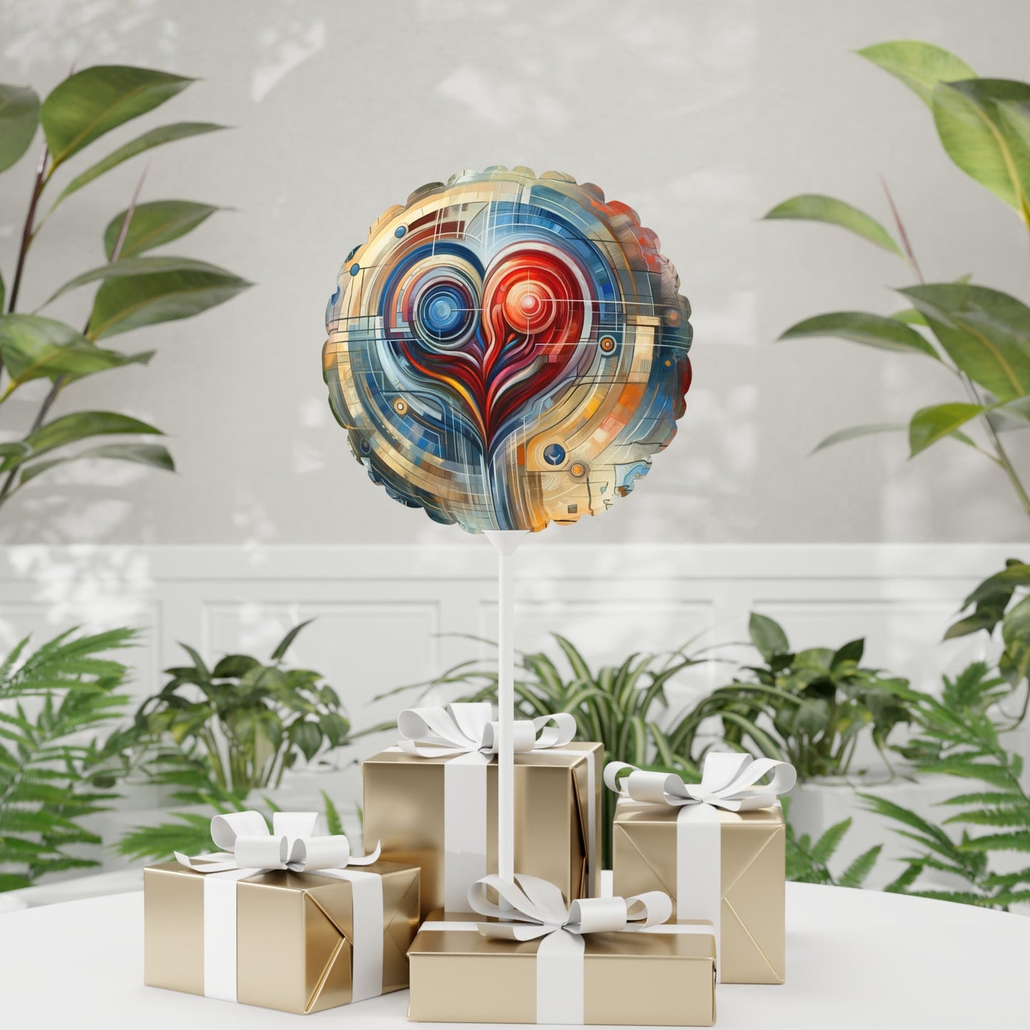 Techno Heart Harmony Balloon (Round and Heart-shaped), 11" - ATUH.ART