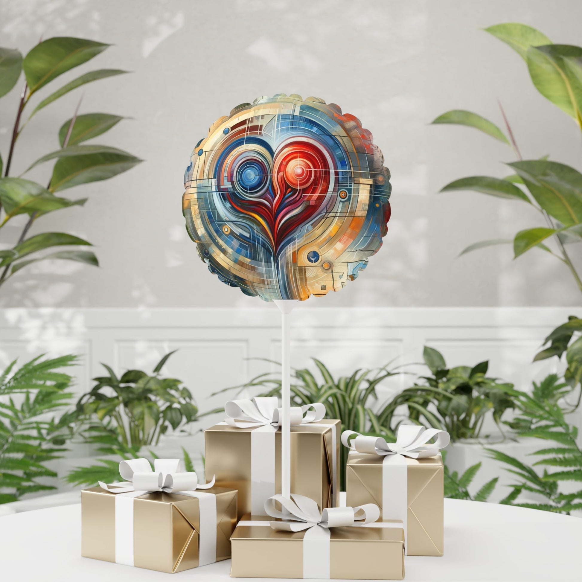 Techno Heart Harmony Balloon (Round and Heart-shaped), 11" - ATUH.ART