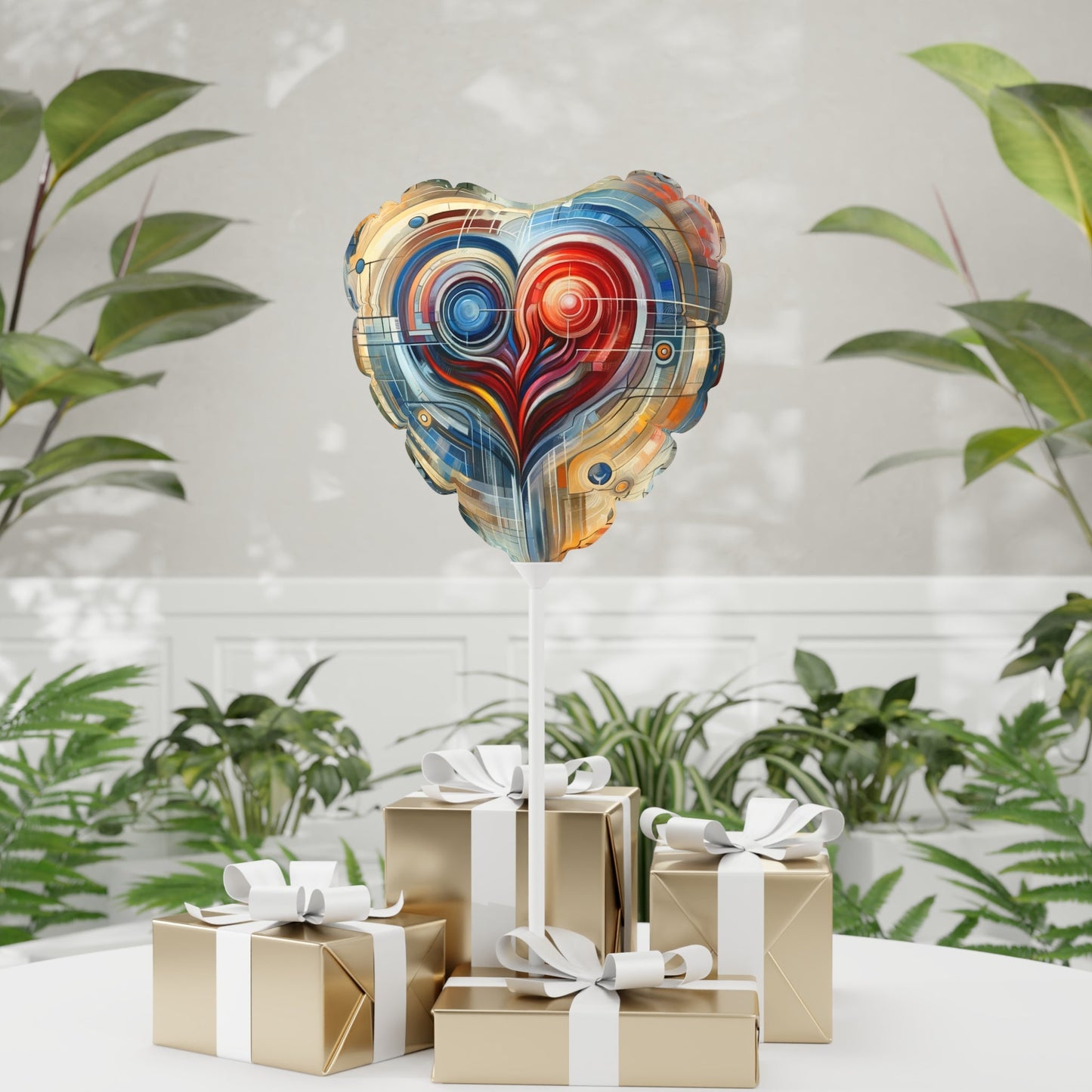 Techno Heart Harmony Balloon (Round and Heart-shaped), 11" - ATUH.ART