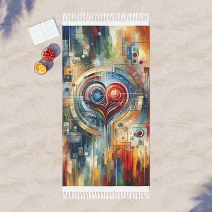 Techno Heart Harmony Boho Beach Cloth - ATUH.ART