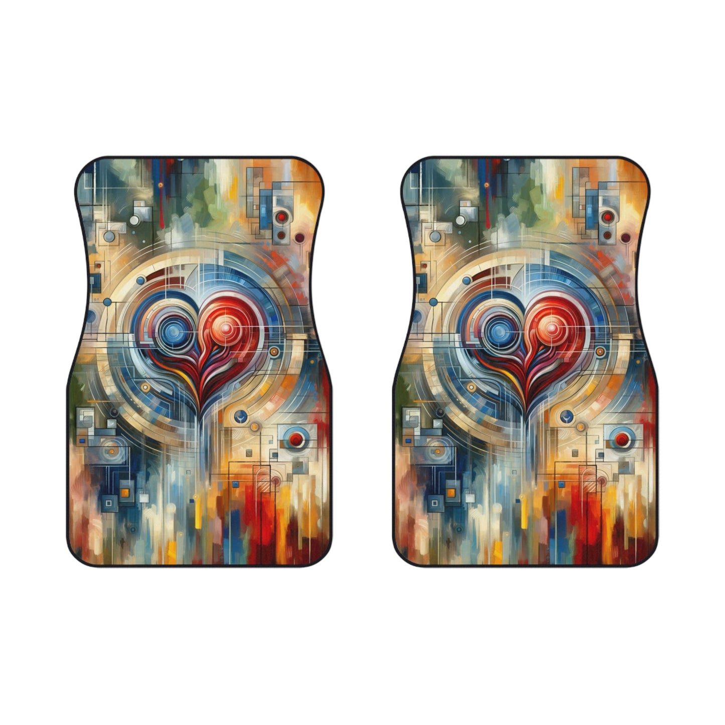 Techno Heart Harmony Car Mats (2x Front) - ATUH.ART